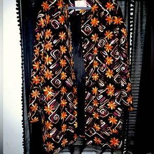 Anthropologie Black Embroidered Jacket